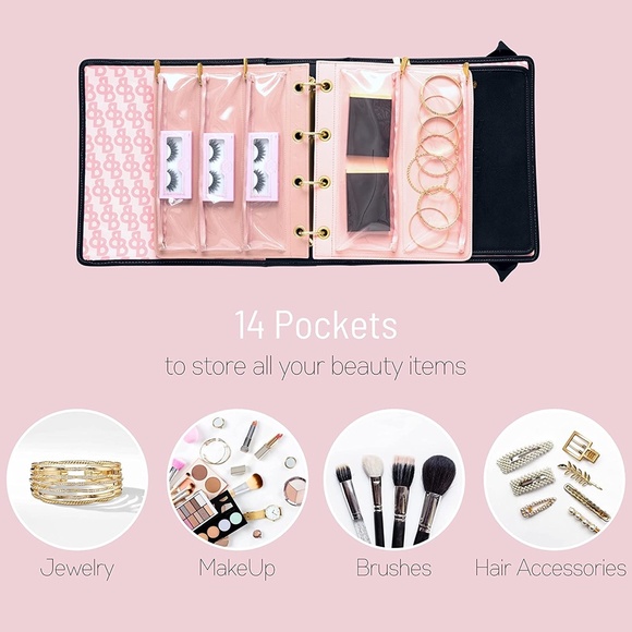 Beauty Binder Makeup Organizer with 3 See Through Files, Cosmetic Display - Picture 13 of 16